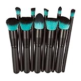 WuyiMC 10 Pcs Makeup Brush Set Cosmetics Foundation Blending Blush Face Powder Brush Makeup Brush Kit (Black 2)