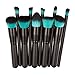 WuyiMC 10 Pcs Makeup Brush Set Cosmetics Foundation Blending Blush Face Powder Brush Makeup Brush Kit (Black 2)