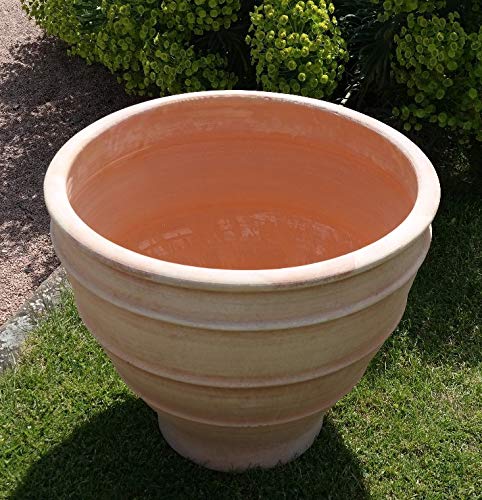 Palatina-Keramik | großer breiter Pflanzkübel Übertopf aus Terrakotta | 60 cm | winterharter Blumenkübel Außen Garten Buxus – Bild 4