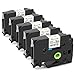 Markurlife 5-Pack TZe-231 Laminated TZe TZ Label Tape Compatible with Brother P-Touch, 12mm x 8m, Black on White