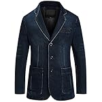 Men’s Classic Notched Collar 3 Button Tailoring Distressed Denim Blazer Jacket www.denim.fit