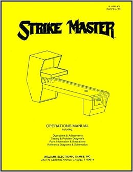 Strike Master Bowling Machine Shuffle Alley Game Service Repair Manual Williams Amazon Com Books