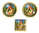 Creative Converting Camp Out Party Plates (16) Napkins (16) Party Bundle