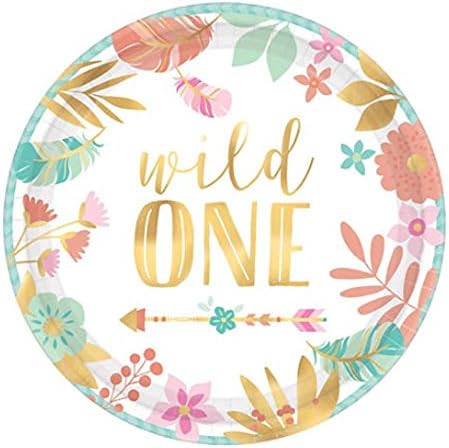 1st Birthday 'Boho Girl Wild One' Small Paper Plates (8ct)