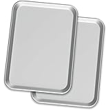 Baking Sheet Pans – Two Aluminium Cookie Sheet Pan (13” x 18”) - for Commercial or Home Use. Half Size Baking Pan Set w/ Cook