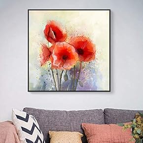 Floating Framed for Living Room Bedroom Vintage Flower...