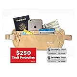 Travel Money Belt with built-in RFID Block - Includes Theft Protection and Global Recovery Tags