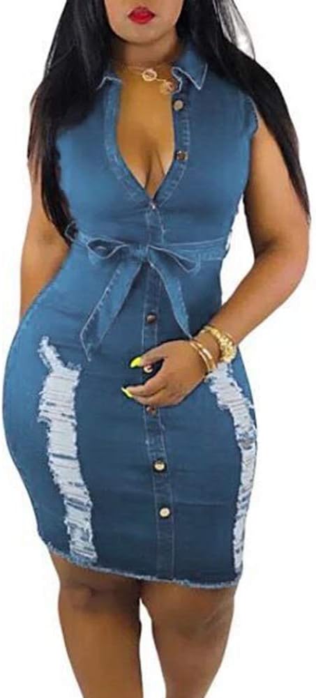 denim midi bodycon dress