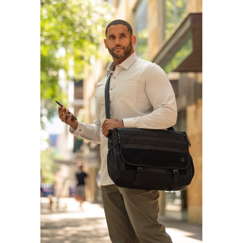 5.11 Tactical Unisex Overwatch Messenger Bag, Shoulder Strap Laptop Carrying Case, 18 Liter Capacity, Style 56648ABR, Black