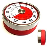 Mechanical Kitchen Timer, Magnetic Oven Timers Loud Sound Ring, 60 Minutes Capacity Refrigerator Decor, Visual Stainless Steel Wind Up Time Tools for Kids Teachers Housework Sport Cooking GYM BBQ
