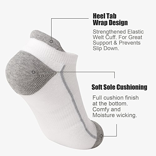 Heatuff Womens Low Cut Ankle Athletic Socks Cushioned Running No Show Breathable Tab Sock 6 Pack