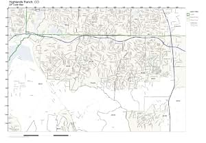 Amazon.com: ZIP Code Wall Map of Highlands Ranch, CO ZIP ...