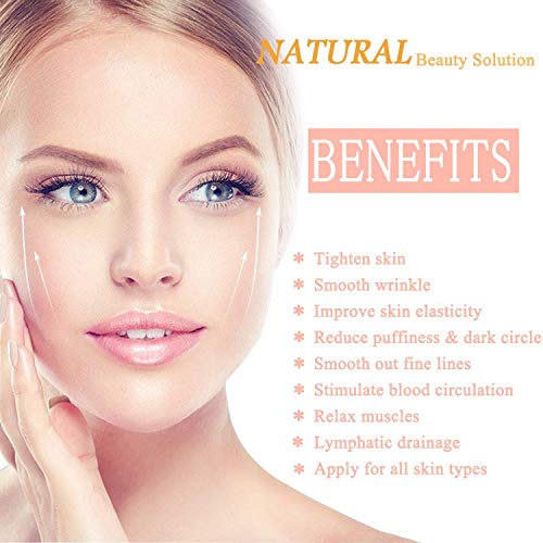 Jade Roller for Face- Real 100% Jade- Face Roller for Wrinkles, Anti Aging- Authentic, Durable, Natural, No Squeaks- Bonus Mask Brush