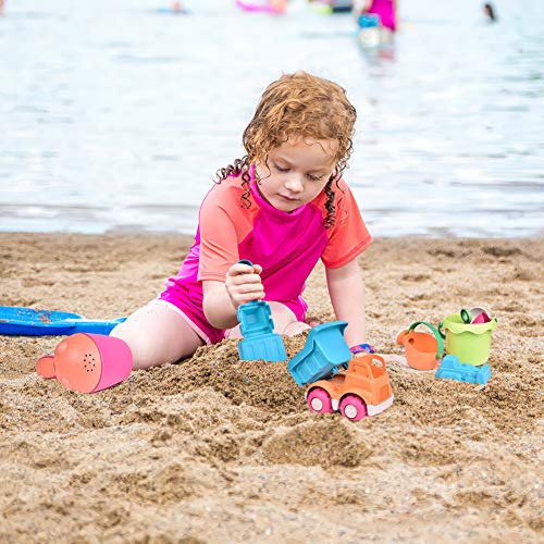 image for FunLittleToy Kids Beach Sand Toy Set, Beach Bucket, Car, Watering Can,