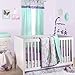 The Peanut Shell Pink and Purple Floral and Mint Dot 3 Piece Crib Bedding