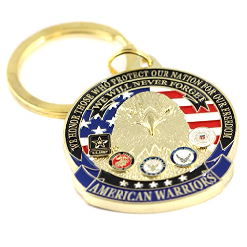 American Warriors Key Ring Military Keychains Patriotic Keychains Men Women Veterans