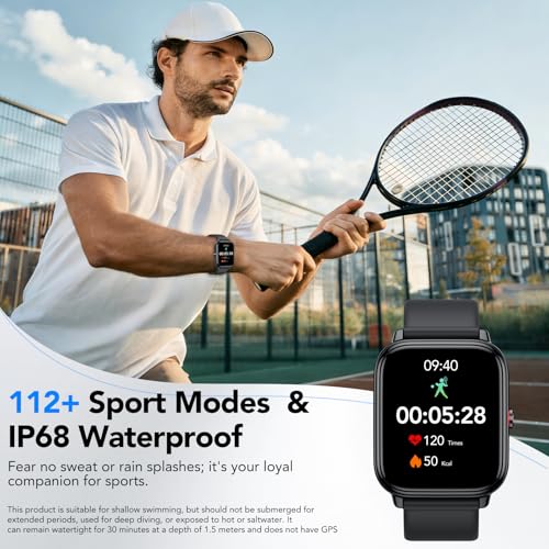 Smartwatch for Men and Women, 1.83 Inch HD Bluetooth Calling Watch, 110+ Sports Modes, Fitness Tracker with 1000 mAh Battery, 20 Days Time, Waterproof IP68 Smartwatch for Android/iOS