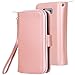 LG G6 case, E LV LG G6 Case Cover - PU Leather Flip Folio Wallet Purse Case Cover for LG G6 (2017) - [ROSE GOLD]