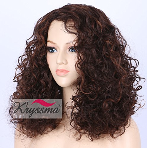 K’ryssma cheap short curly wig - realistic looking brown with h…