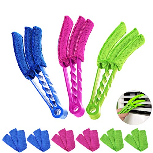 9 Sets Window Blinds Brush Dust Cleaner, 3 Pack Cleaner Brush with 6