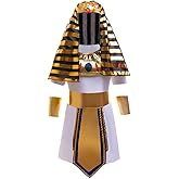 Dressy Daisy Ancient Egyptian Pharaoh Costume Set with Accessory for Toddler Kids Boys Halloween Dress up Outfit Size 4T - 12