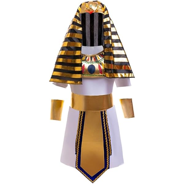 BRIUERG Costume de Pharaon éGyptien Chapeau de Pharaon Casque de Roi Roi Cobra Plaqué Or pour Habiller Fournitures de FêTe à ThèMe