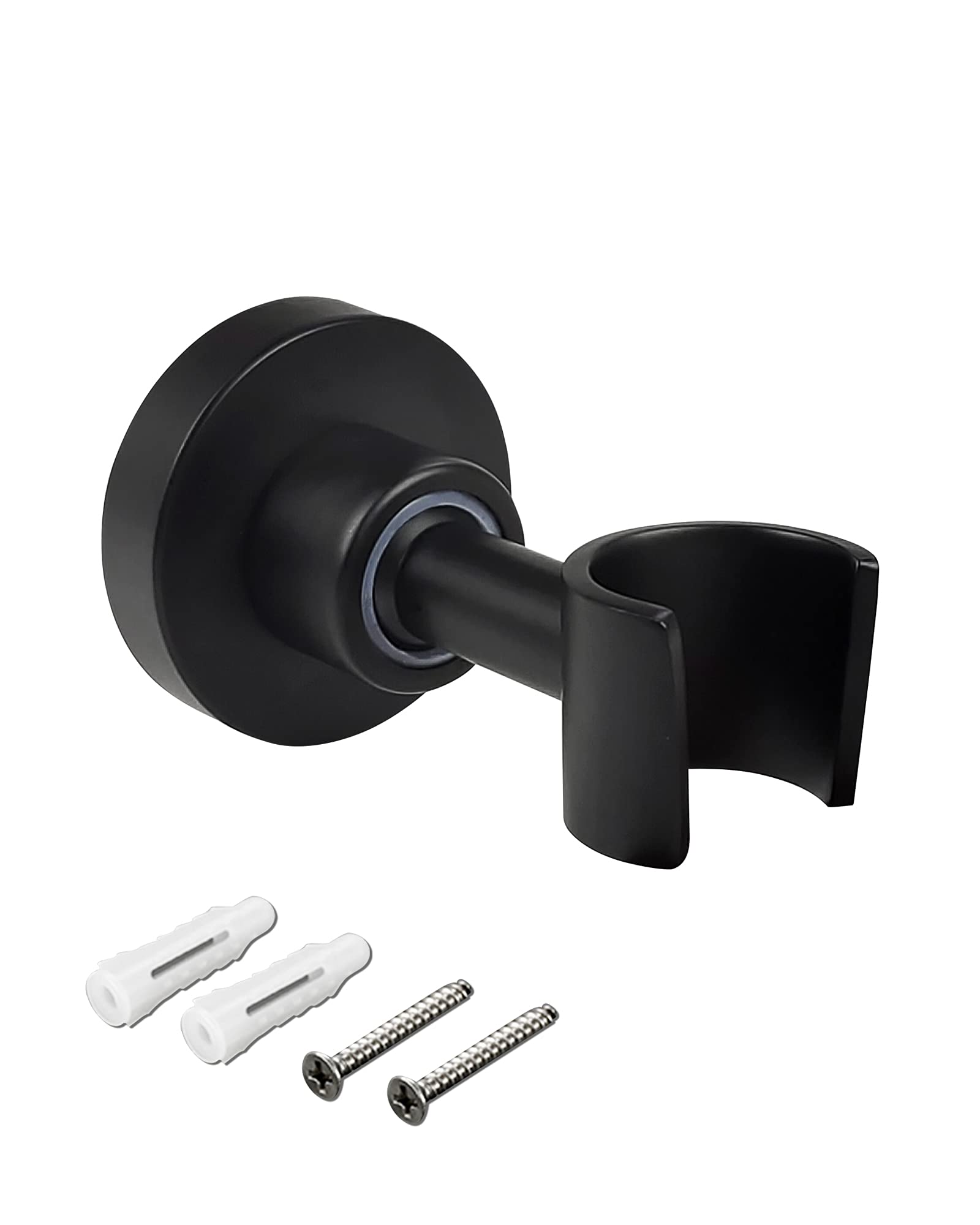PHASAT Shower Head Holder Wall Mount SUS304 Stainless Steel Shower Wand Holder Adjustable Handheld Shower Head Bracket Holder Matte Black A13120B