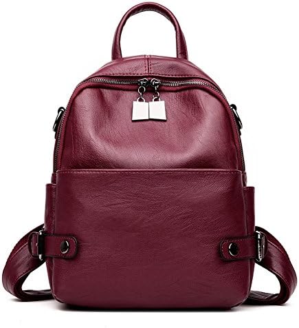 VHVCX Women Leather Backpacks For Girls Sac A Dos Femme Travel Rucksack Ladies Bagpack Vintage Mochilas Female Shoulder Back Pack