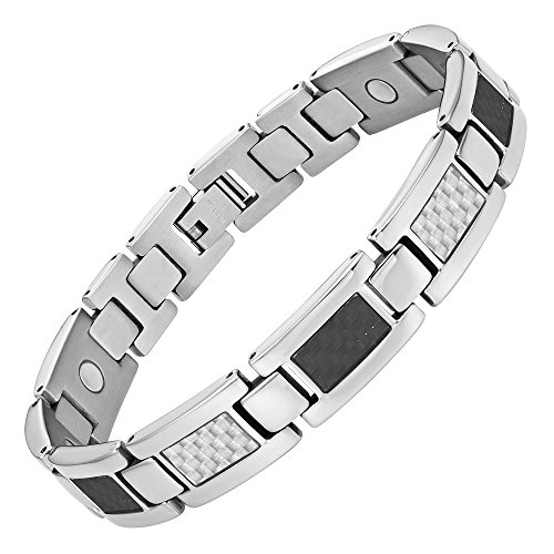 Carbon fiber titanium magnetic therapy bracelet adjustable by wil…