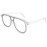 Dollger Blue Light Blocking Glasses Vintage Aviator, UV Protection Unisex Oversized Frames