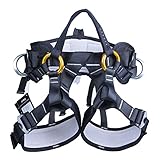 kissloves Full Body Safety Harness Outdoor Climbing Harness Half Body Harness Safe Seat Belt for Mountaineering Outward Band Expanding Training Rock Climbing Rappelling Equip (Half-Body Black)