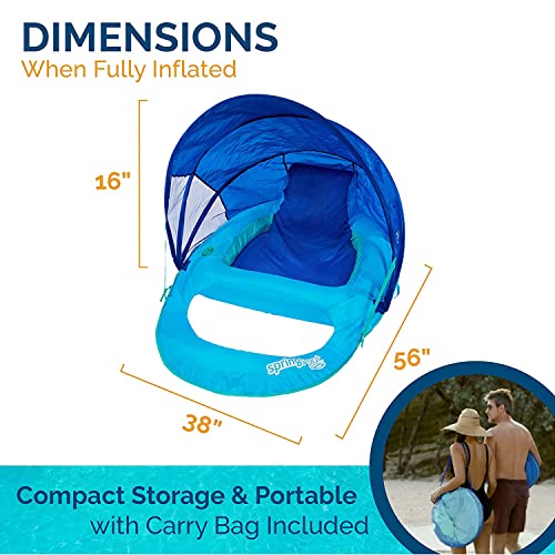 SwimWays 6060073 Spring Float Recliner with Canopy Comfortable Fabric