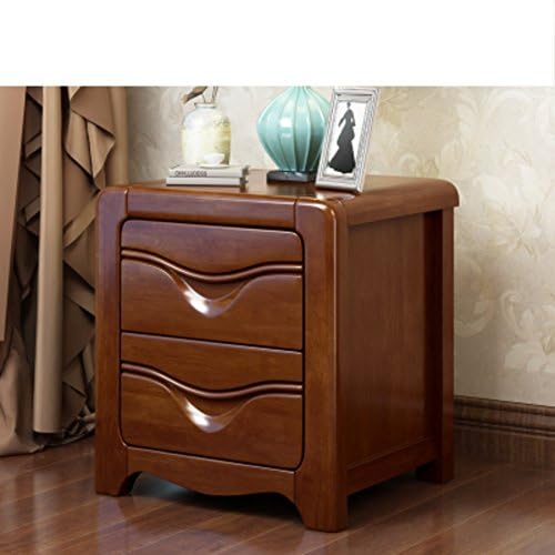EWYGFRFVQAS Solid wood simple bedside table [modern] [chinese style] Small cupboard Walnut color with lock bedside cabinet Cabinets Bedroom locker-A