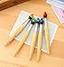 6 x Cute Novelty Ballpoint Bamboo Brush Style Shape Pens - Kids Party Pen - Unique Retractable Blue Ink for Writing in Notebooks and Journals - Gifts for Women Children or Men, Art Teachers too!