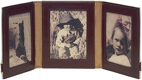 Photo Frame -Small Leather Triple Folding By Alicia Klein (Sky Blue)