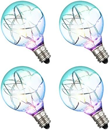Cymas G40 Globe Bulbs,Screw Base Light Bulbs, G40 Replacement LED Light Bulbs,Clear Glass,Multi Color,1.5-Inch,Pack of 4