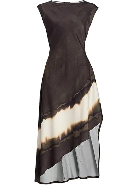 Jason Wu Collection — Burned Striped Asymmetric Midi Dress