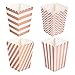 Simla Decor 24pcs Rose Gold Popcorn Box Party Favor Boxes Bakery Box for Treats Birthday Party Bridal Shower Movie Night Sleepover Party Baby Shower in Chevron and Stripe