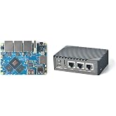 Nanopi R6S Mini WiFi Router OpenWRT with Three Gbps Ethernet Ports LPDDR4X 8GB RAM Based in 6Tops NPU RK3588S Soc for IOT NAS Smart Home Gateway Support Linux Ubuntu Android (with CNC Metal Case)