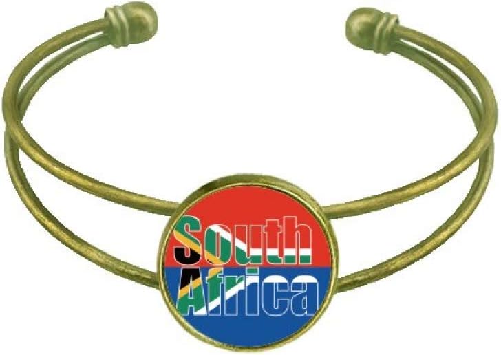 South Africa Country Flag Name Bracelet Bangle Retro Open Cuff Jewelry