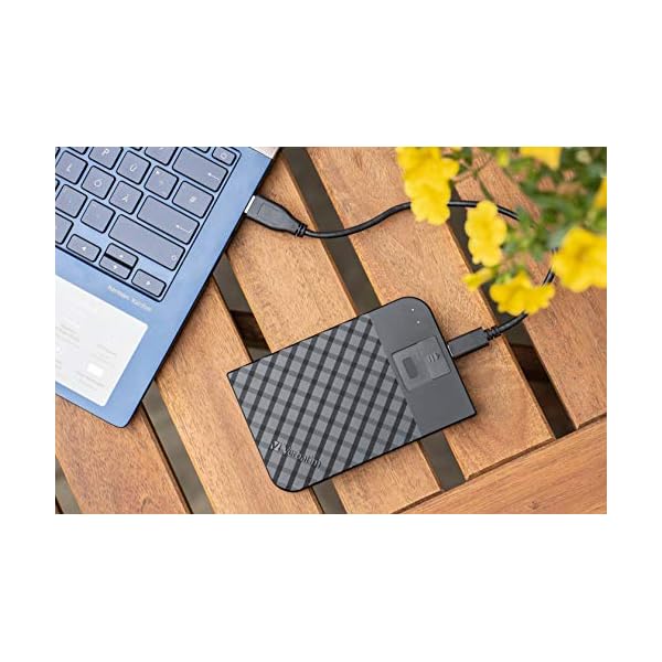 Verbatim Fingerprint Secure, 1 TB, Schwarz, Externe Festplatte mit Fingerabdruckscanner, USB 3.1 GEN 1, Festplatte extern, für Windows & Mac OSX, tragbare Festplatte, USB Festplatte – Bild 7