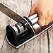 Winner Dinner AY-MB-001-Black Professional Knife Straight and Serrated Knives, 2 Stage Diamond Coated Sharpening Wheel System with Kitchen Tool Black, Length 8.03 inch
