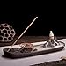 Ceramic Mountain Peak Boat Style Multifunction Incense Burner Stick Backflow Incense Holder Clay Incense Ash Catcher Home Decor