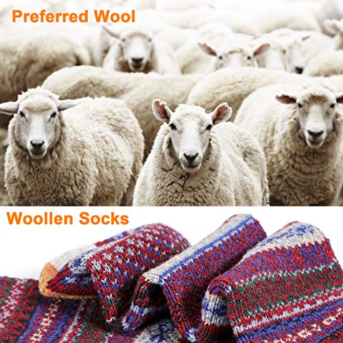 Fixget-Damen-Winter-Wollsocken-6-Paare-Dicke-Stricksocken-Weiche-Warme-Vintage-Bunte-Wintersocken-Thermosocken-Atmungsaktive