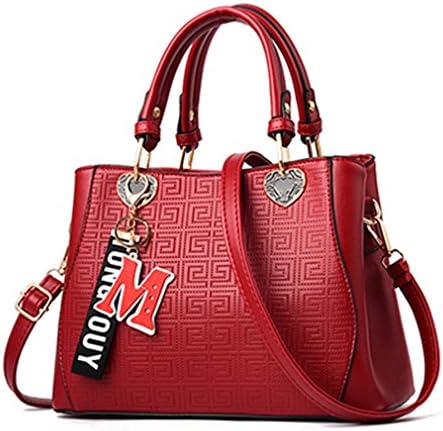 KCNSJ Handbags Women Bags Designer Large-Capacity Solid Color Leather Female Shoulder Bag Top-Handle Bags Burgundy 29cm x 13cm x 20cm