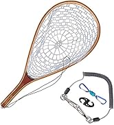 Goture Magnetic Clip Fly Fishing Landing Net Catch and Release Trout Net Aluminum Alloy Frame wit...