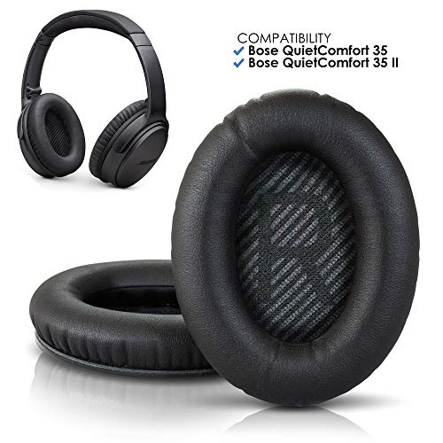 Wicked Cushions Premium Bose QC35 Headphones Replacement Ear Pads – Memory Foam Pads Adapt to Your Ears – Also fits QuietComfort 25 QC25 / QC35ii / AE2 / AE2i / AE2w (Over-Ear ONLY) – Black