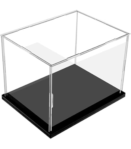 Vitrina De Acrílico Transparente Con Base Acrílica Negra Para Modelo De
