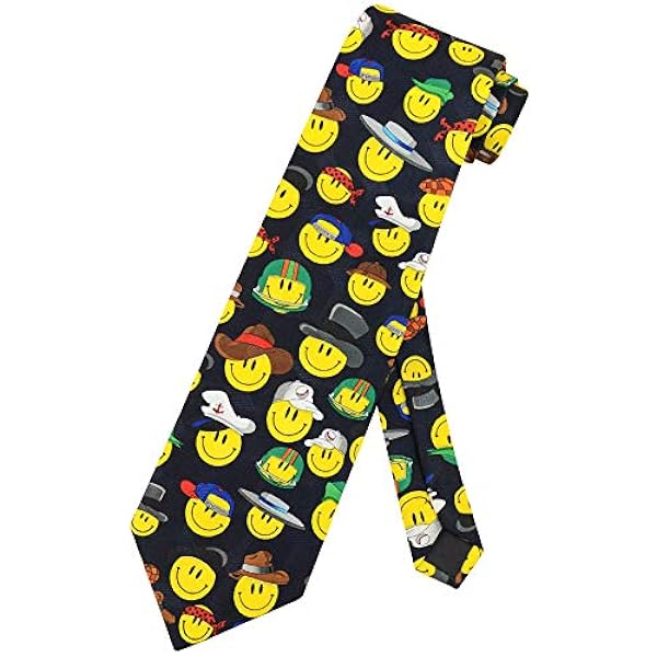 True Affair 絵文字ネクタイ 帽子们き絵文字デザイン メンズネクタイ