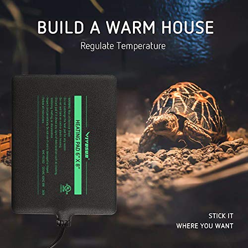 VIVOSUN Reptile Heating Pad 8x12 Inch Under Tank Terrarium Heating Mat Waterproof for Turtles, Lizards, Frogs, and Other Reptiles